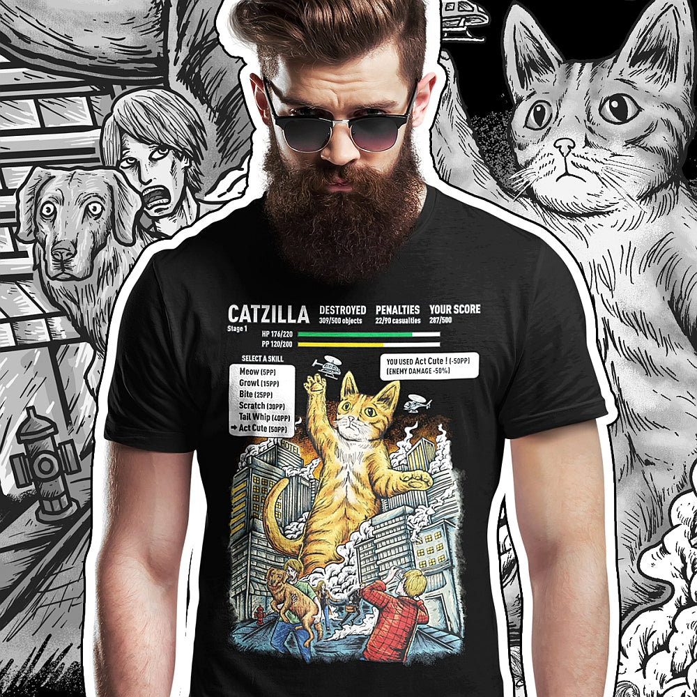 Catzilla Video Game Design for Cat Lovers, Gamers and Geeks – Gamest Geek