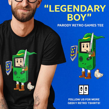 Legendary Boy is an artwork of a Green Game Boy in Link (from Zelda) outfit. Great for Game Boy and Legend of Zelda fans.