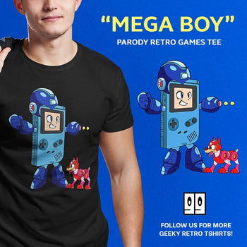 Mega Boy is an illustration of a Blue Game Boy in Mega Man outfit. Great for Game Boy and Mega Man fans.